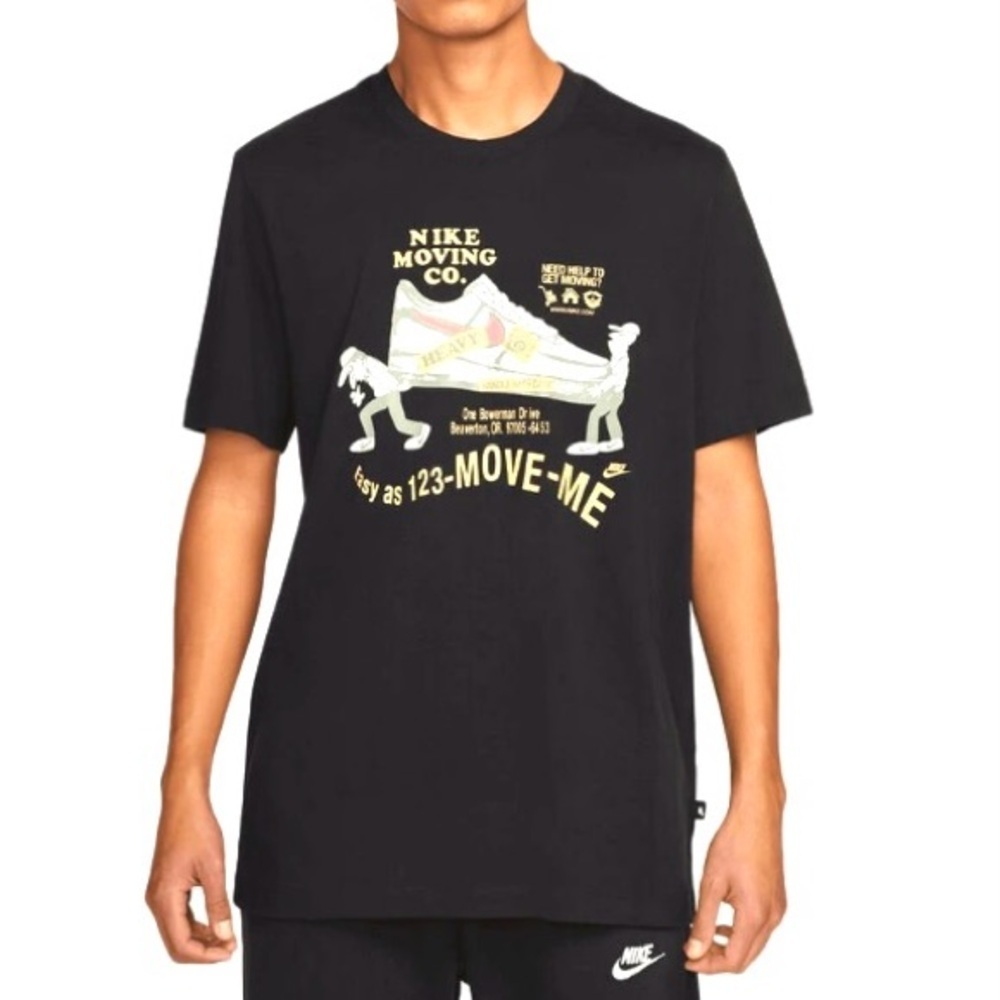 Nike Sportswear Men's Moving Co. Shoe T Shirt Black Men’s Medium